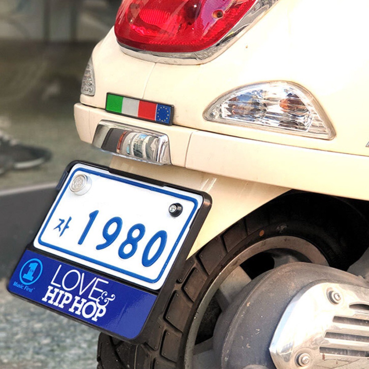 오토바이 튜닝 번호판 러브힙합 패션 규격 넘버판 스쿠터, 크롬, 1개 20,000원