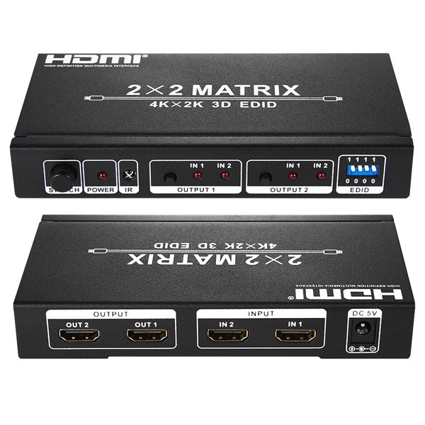 NEXTU 2202HDM 2:2 HDMI 매트릭스 스위치 분배기, 단일상품 43,500원
