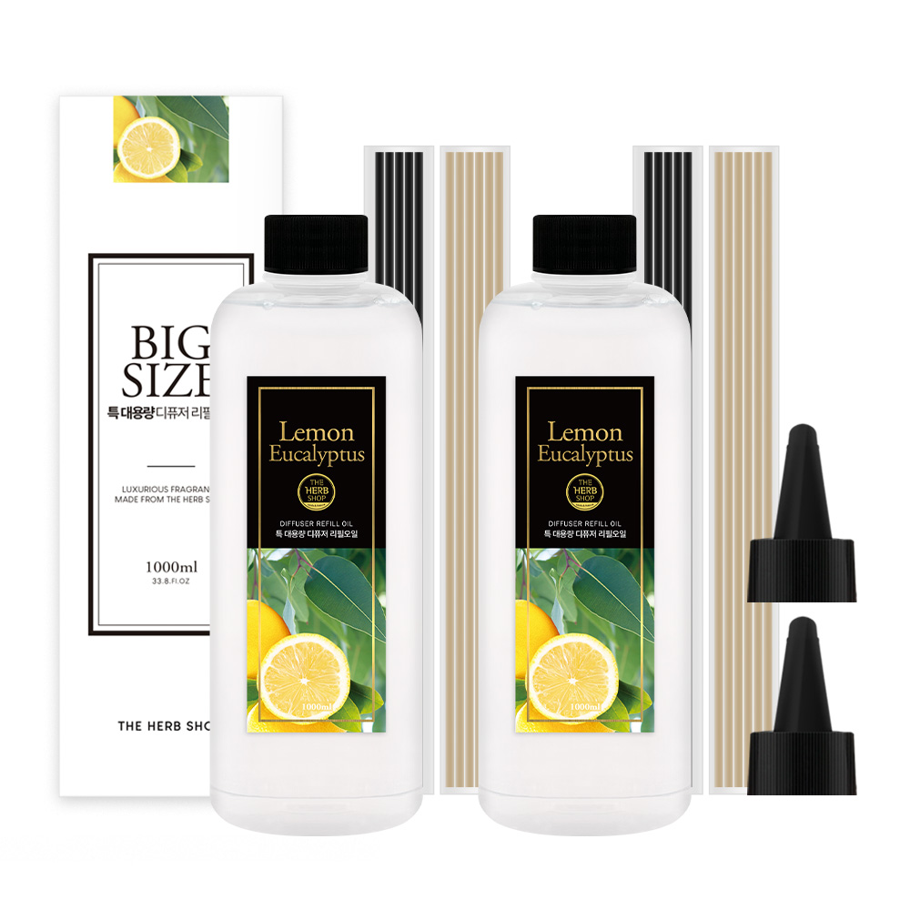 더허브샵 특대용량 디퓨저 리필오일, 2개, 레몬유칼립투스, 1000ml 40,500원