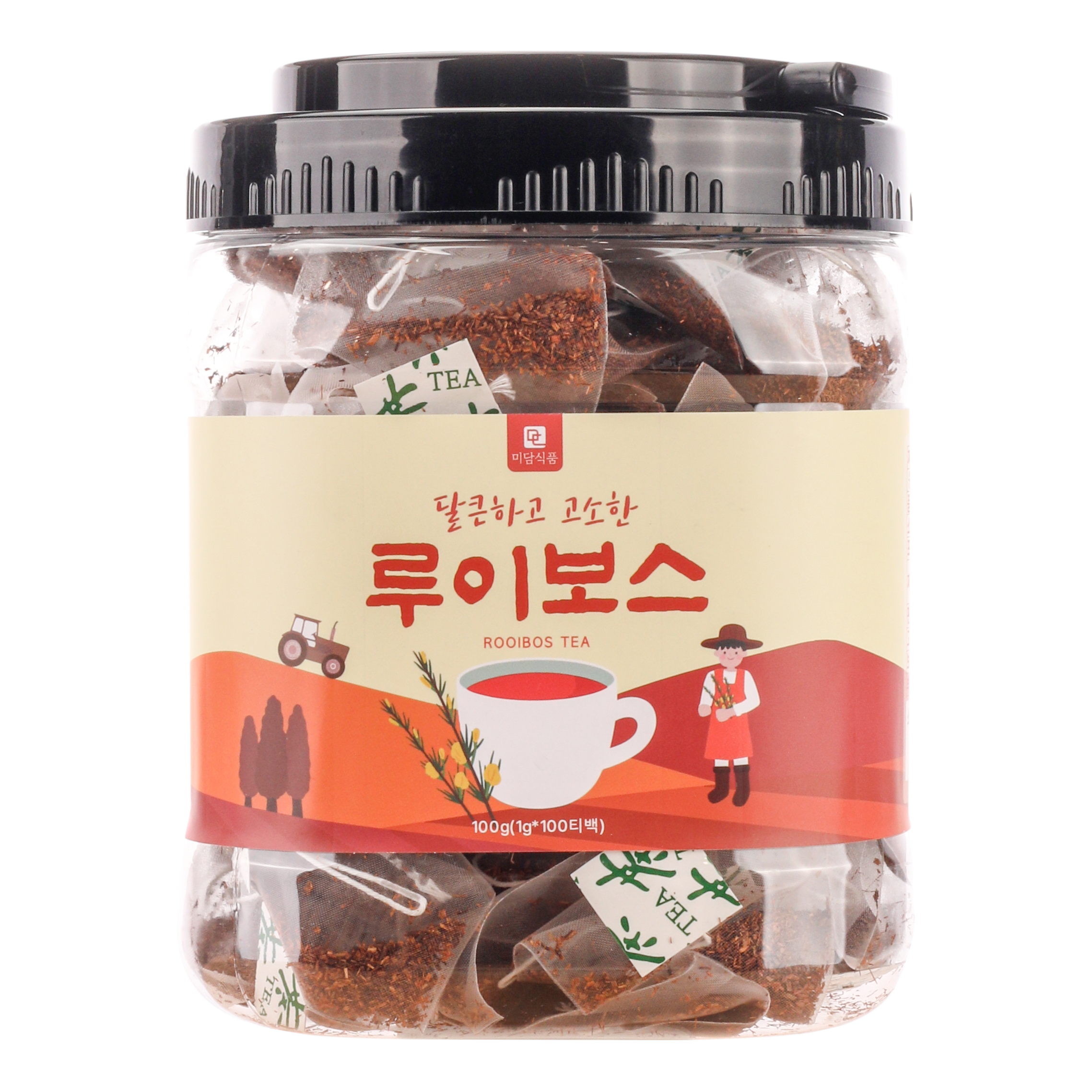 [식물유래 안심 생분해필터] 미담식품 루이보스 차 삼각티백, 1개, 100개입, 1g 28,900원