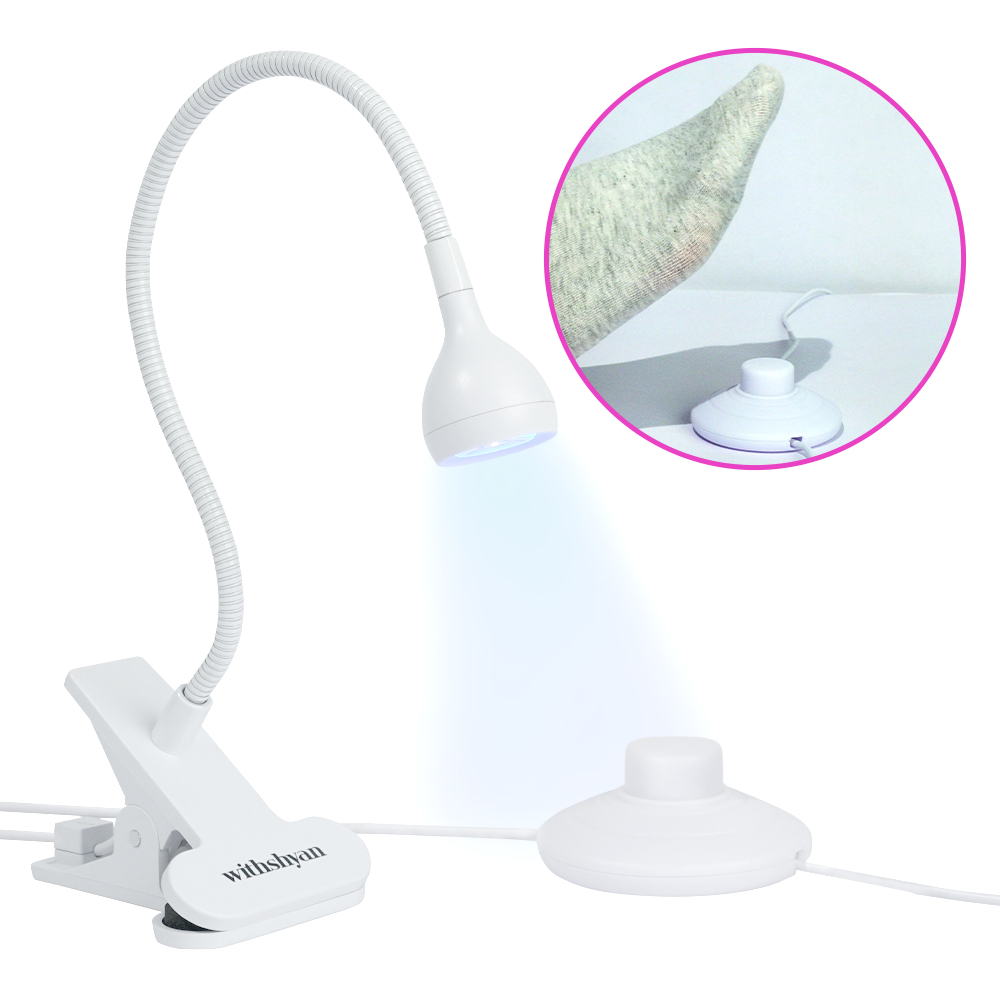 위드샨 발 조절 젤 네일 램프 자바라 집게형 풋스위치, 1개, 화이트 18,900원