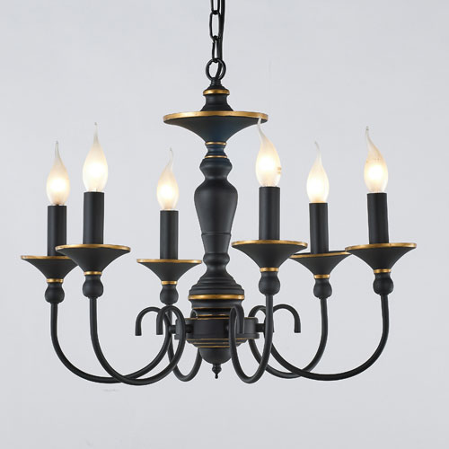 클래식 6등 펜던트조명 빈티지스타일 포인트조명, 블랙 120,000원