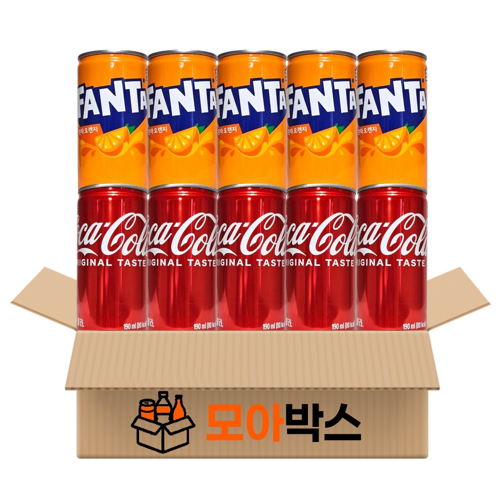 [모아박스] BEST 탄산음료 소캔 코카콜라 환타 오렌지 190ml 10캔 (5캔+5캔), 1세트, 190ml 10,900원
