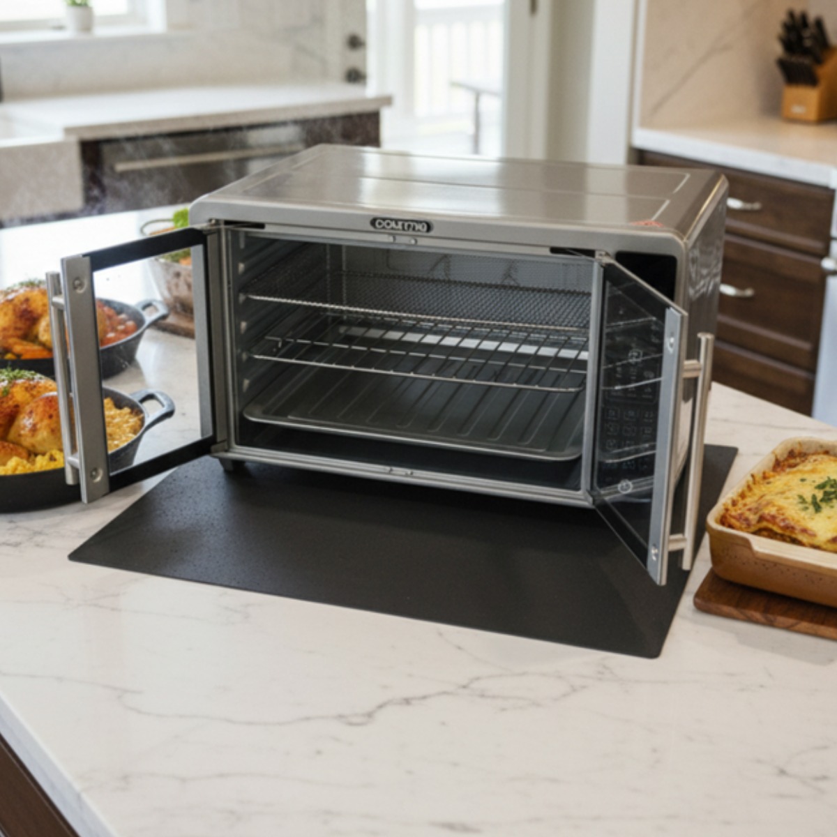 독일모티프매트 에어프라이어 열차단매트 오븐깔개 받침대, 블랙실버 도트, 1개 64,900원