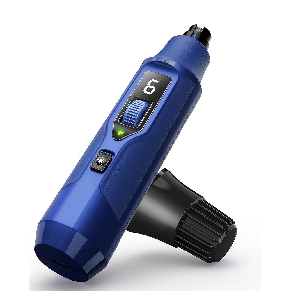 대형견 및 고양이를 위한 7단 개 네일 그라인더 LED 라이트 u2013 초조용 전기 애완동물 트리머 먼지 집진기 한 손 속도 제어 즉각적인 정지 안전성을 갖춘 그루밍 도구 69,900원