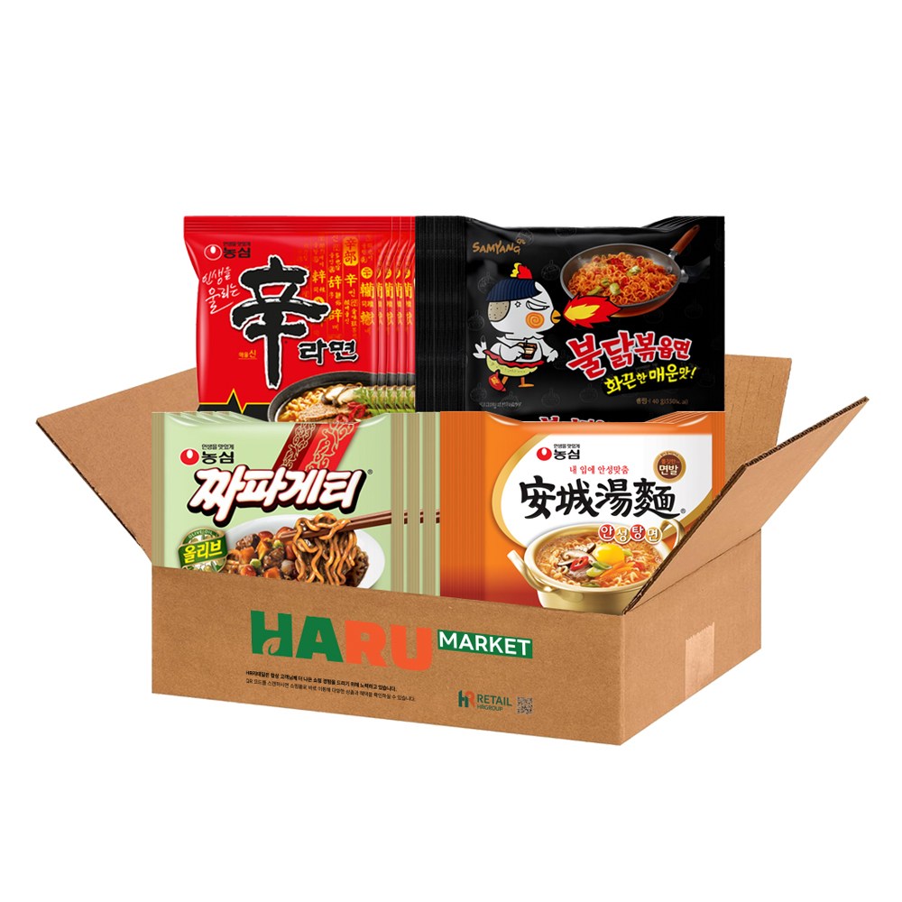 봉지라면 세트 혼합 박스 (신라면+불닭볶음면+짜파게티+안성탕면) 총 20개, 1세트, 1박스 23,400원