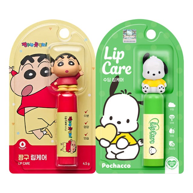 아텍스 짱구 립케어 + 산리오 캐릭터즈 립케어, 1개, 9g, 짱구+포차코 12,000원