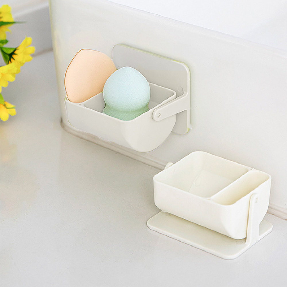 쿠캐치 무타공 메이크업 퍼프 보관함, 화이트, 2개 5,900원