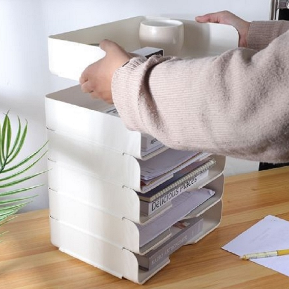 A4용지 수납함 층수 조절 가능한 서류 문서 보관 파일꽂이 정리함 칸칸수납 문서함 사무실 4,900원