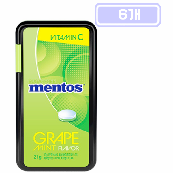 멘토스 후르트민트 그레이프향, 21g, 6개 8,900원