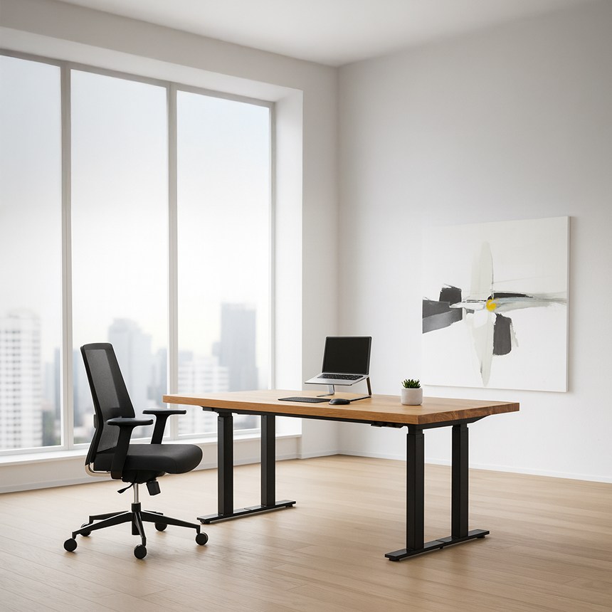 에렉투스 하드우드 원목상판 리낙 쿼드 모션데스크 오크 1600x800x45 프리미엄 3,377,000원