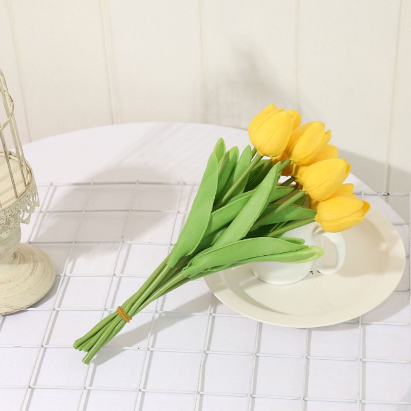 레디박스 감성 조화 튤립 10송이 꽃다발, 옐로우, 1개 8,900원