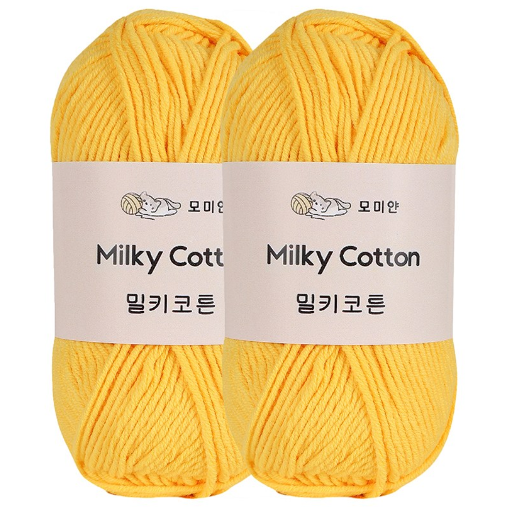 모미얀 밀키코튼 코바늘 뜨개실 50g, 2개, 46진노랑 5,090원