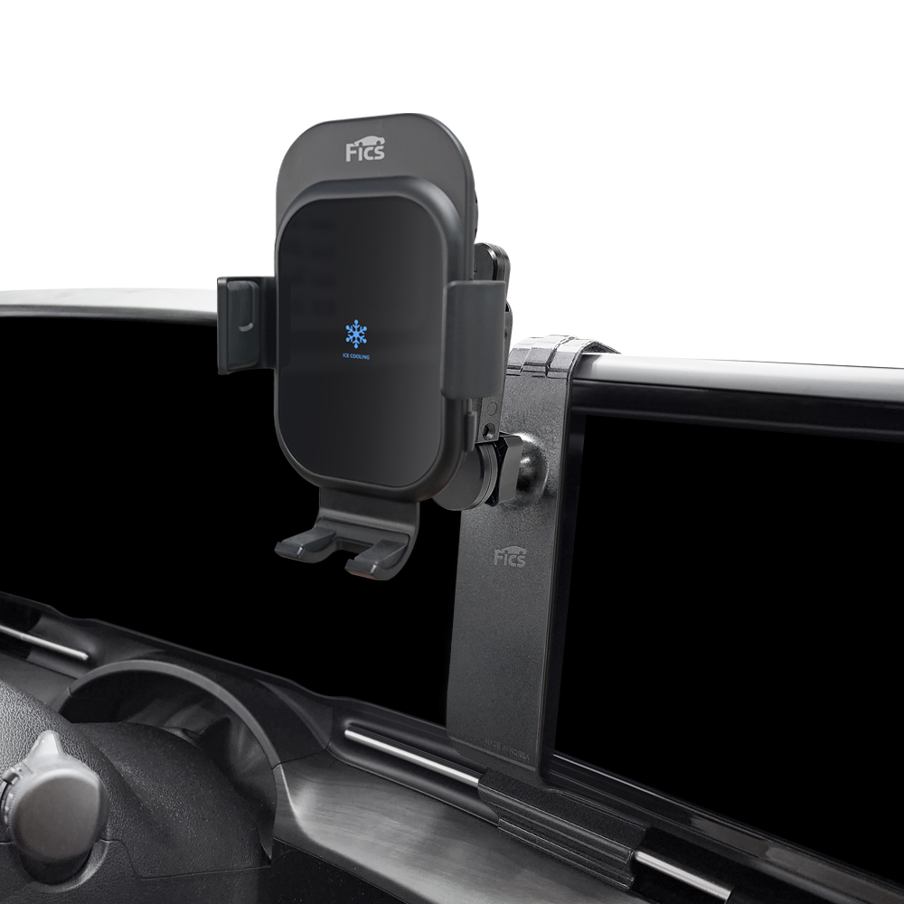 픽스 카니발 KA4 (페이스리프트 이전, 아날로그 12.3인치 계기판) 차량용 핸드폰 거치대 마운트+충전거치대+연장바, 블랙, 1세트 61,500원