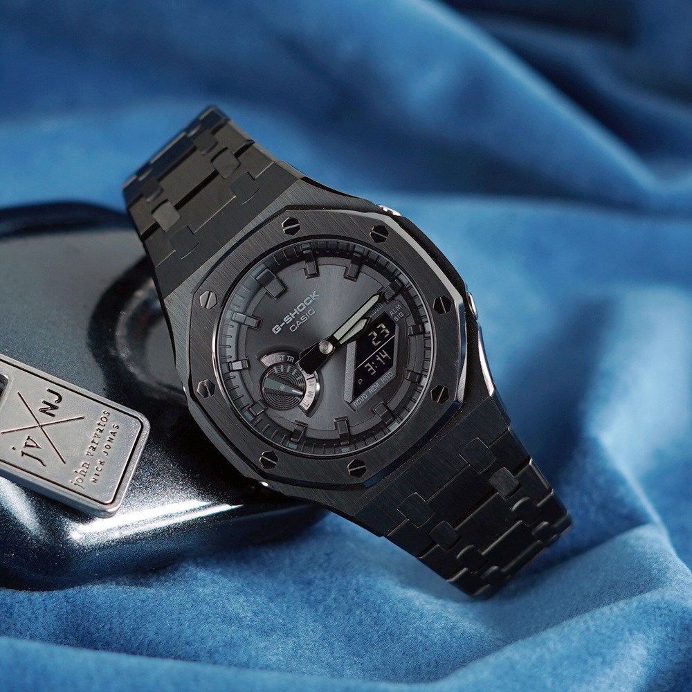 지샥 지얄오크 올블랙 올검 풀메탈 커스텀 블루투스 터프솔라 전자손목시계 219,000원