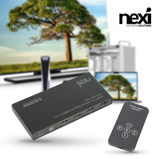 [NEXI] 넥시 4K 4:1 (HDMI x3+USB-C x1) 스위치 (NX1268) 45,000원