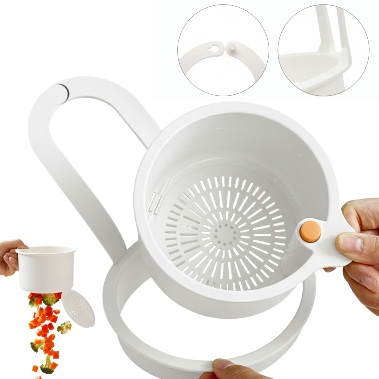 키치킷 원터치 음식물 거름망 3세대 싱크대 음식물쓰레기통 간편 물빠짐 바스켓, 화이트, 1개, 현재가 8,900원