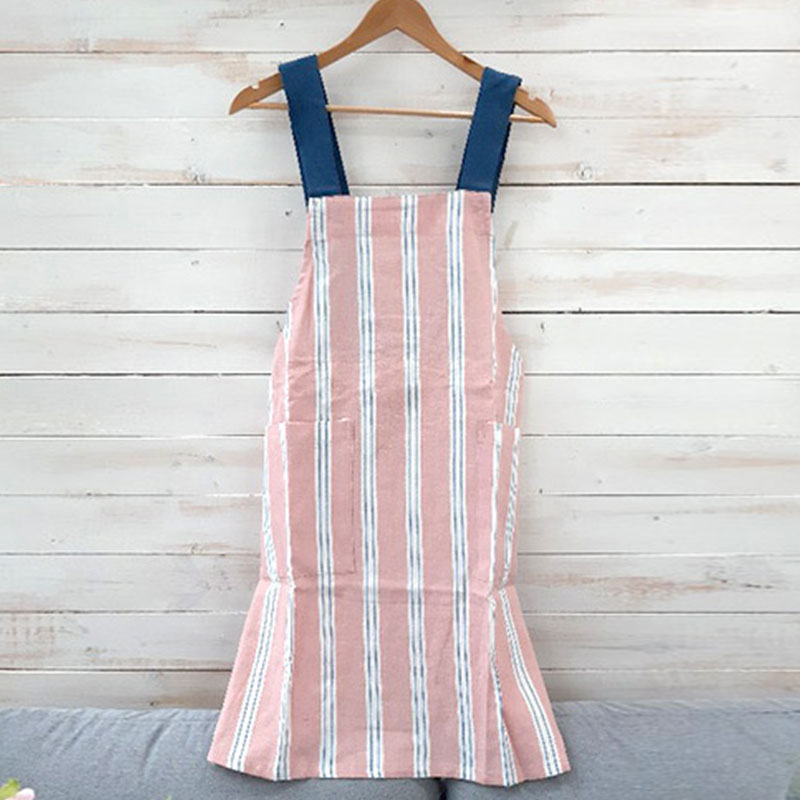 ITAITTA 국산 안감 방수 고급형 린넨 앞치마, 모던 스트라이프 잇다있다 29,900원