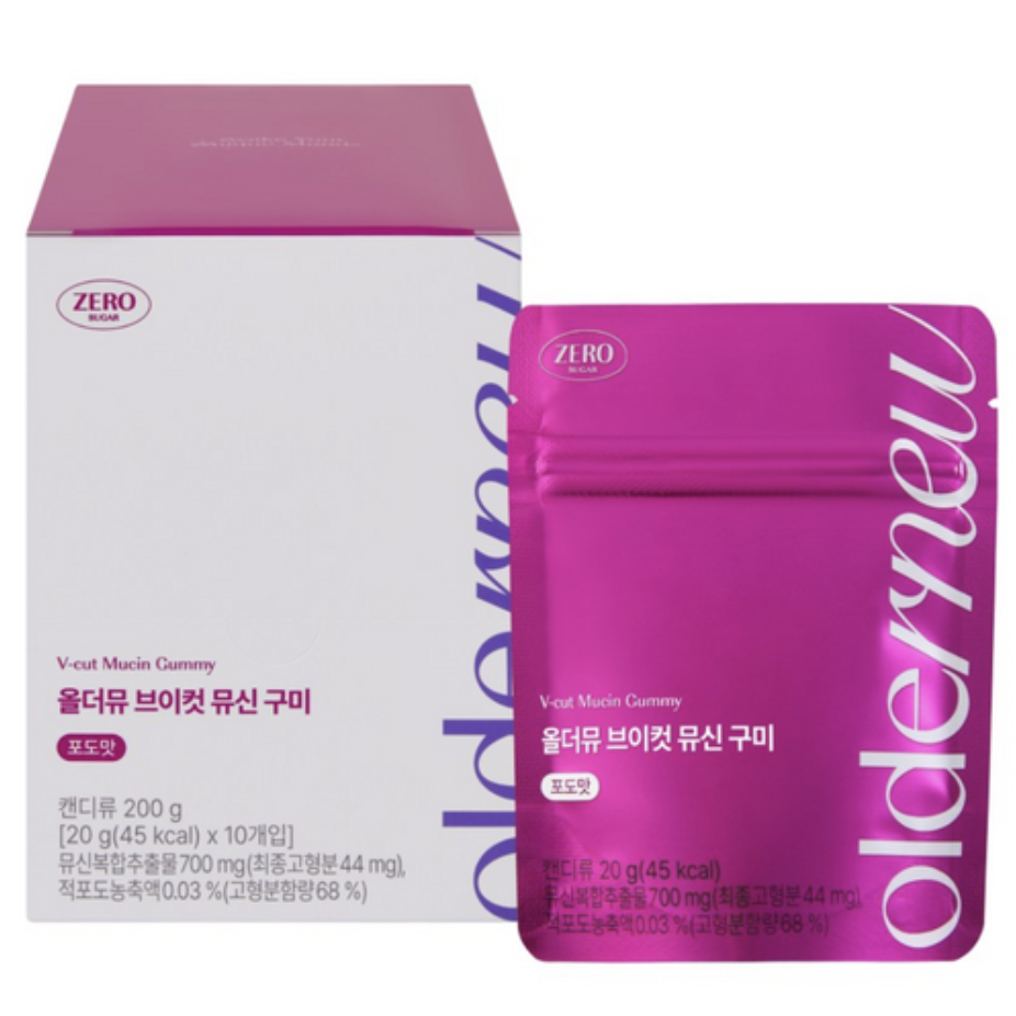 [본사공식몰] 올더뮤 V컷 뮤신 구미 1box 10봉 포도맛 26,900원