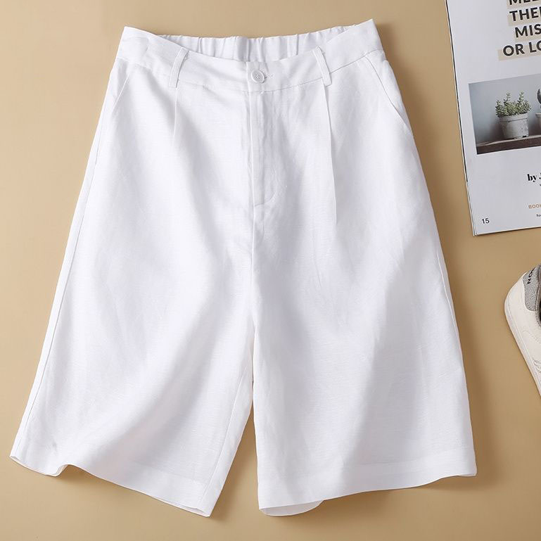 여성 여름 린넨 와이드 반팬츠 캐주얼 면마 반밴딩 반바지 루즈 5부 바지 팬츠 22,900원