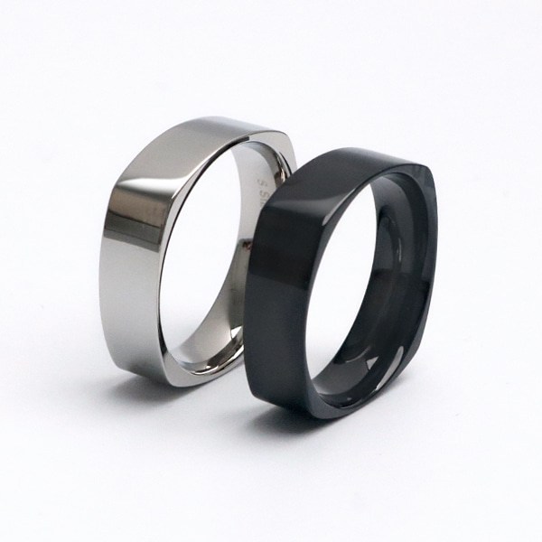 써지컬 스틸 무광 유광 사각 라운딩 반지 R0110 7,900원