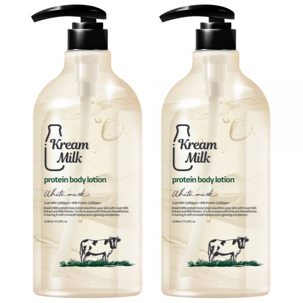 크림밀크 1+1 단백질 산양유 바디로션 화이트머스크향 1100ml x 2개 30,700원