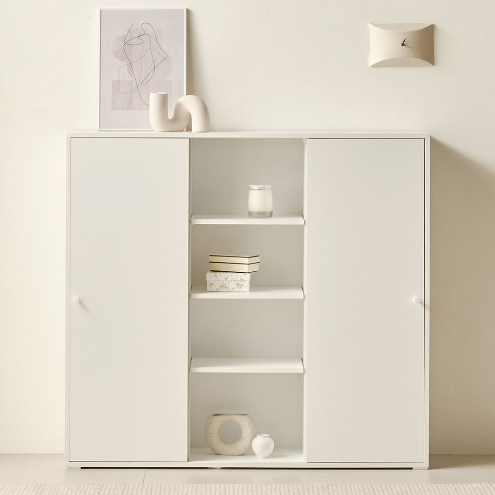 룸앤디 스르륵 4단 와이드 오픈 슬라이딩 미닫이 슬림 더높은 수납장 1200 방문설치 136,910원