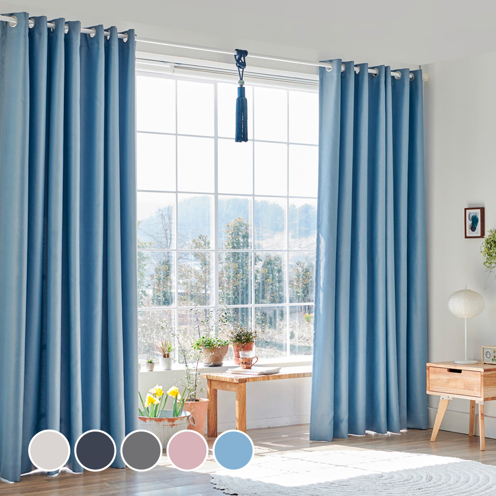 뷰하우스 메이즈 암막 원톤 커튼 + 커튼봉 악세서리 세트 89,000원