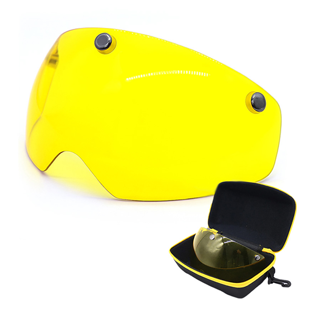 무스탕 자전거 고글 헬멧 추가고글 주간렌즈 야간렌즈 자석 렌즈 탈부착 헬멧 호환 가능 + 보관용 다용도 하드케이스, 야간렌즈(옐로우)+하드케이스(블랙), 1개 19,900원