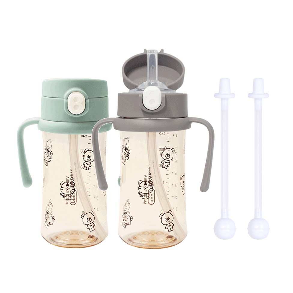 [새지않는 빨대컵]아이와 PPSU 원터치 추&빨대컵 270ml(2P) 46,000원