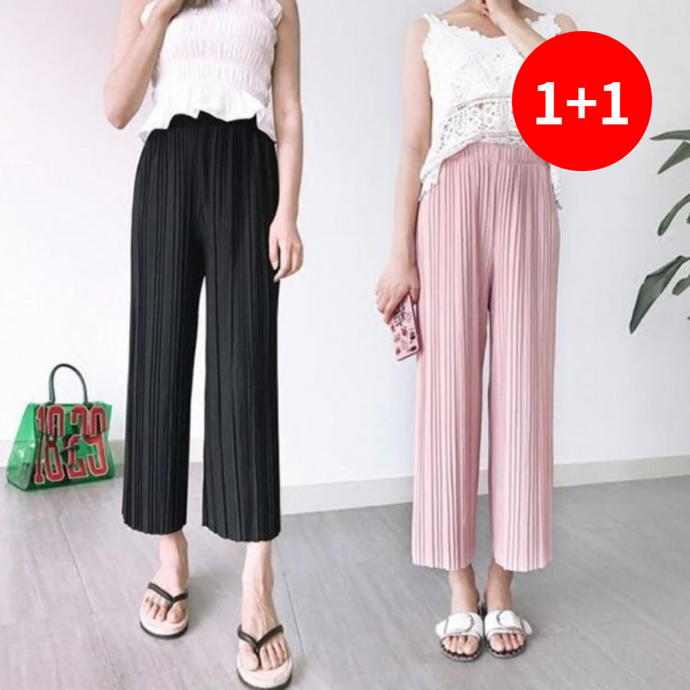 팍스홈(1+1) 와이드 주름 플리츠 밴딩 여름 쿨링 바지 15,900원