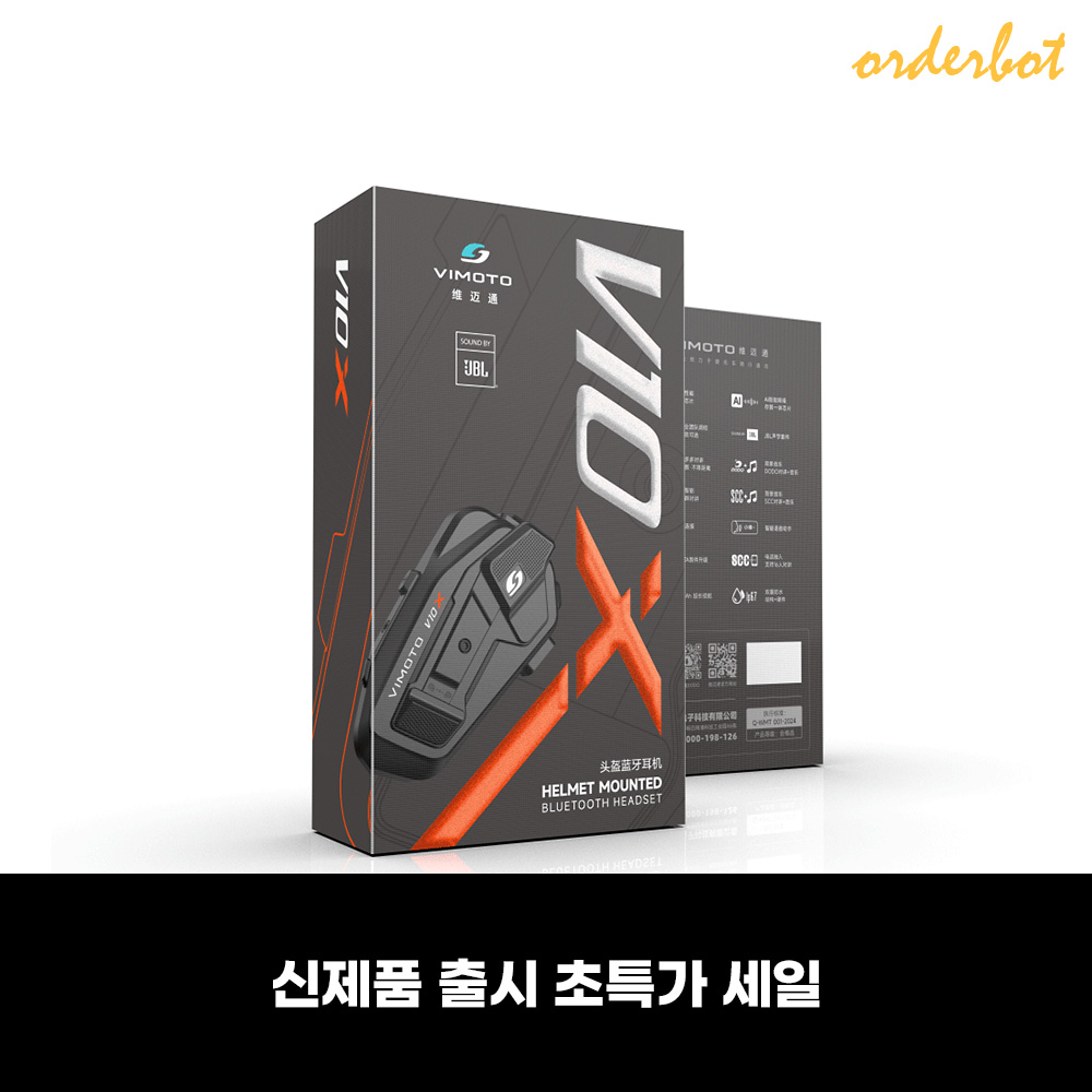 오더봇 비모토 V10X V10S XR 오토바이 헬멧 블루투스 vimoto 이어폰 헤드셋 풀세트, V10X 198,950원