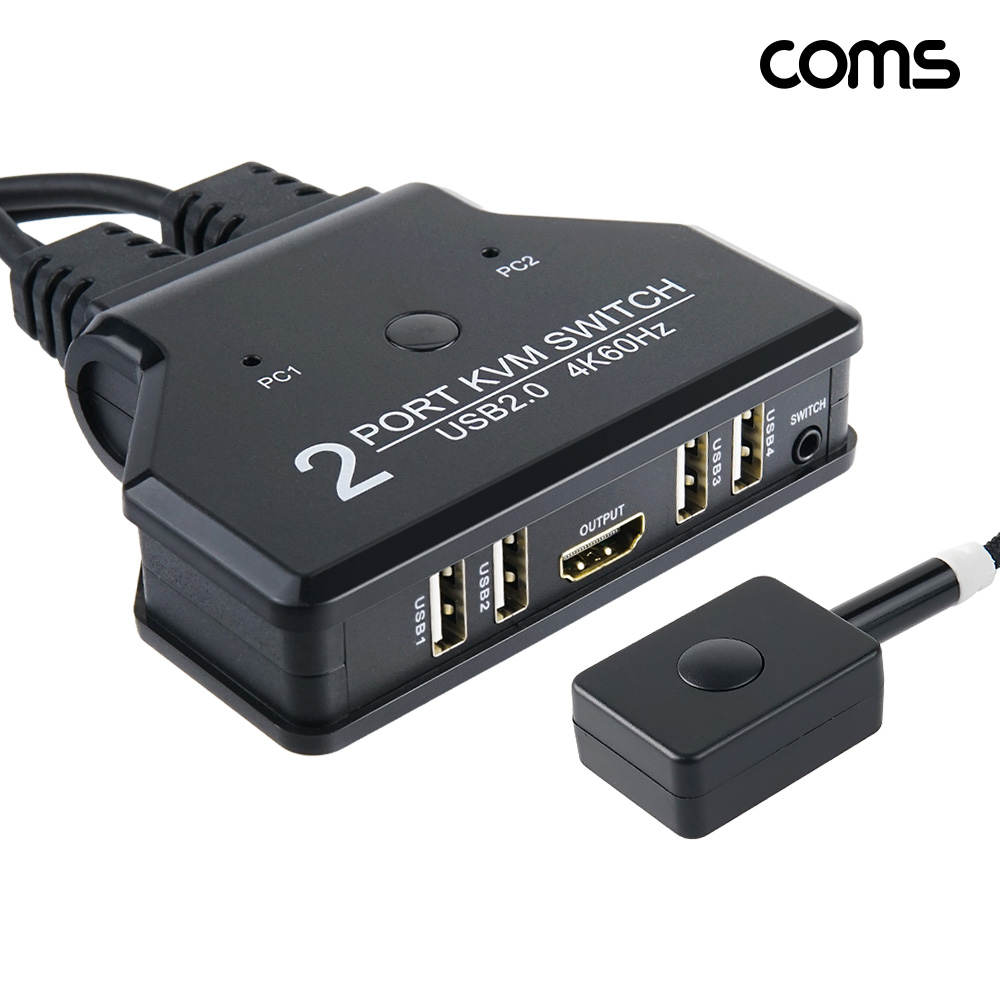 [TB990] Coms HDMI KVM 스위치 선택기 2대의 PC를 버튼 하나로 전환 제어 4K 30Hz 53,000원