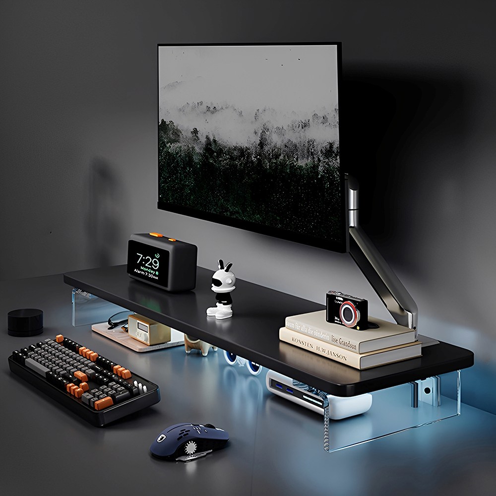 YOKOSOO 아크릴 모니터 받침대 선반 높이 조절 디스플레이 거치대, 블랙 63,200원