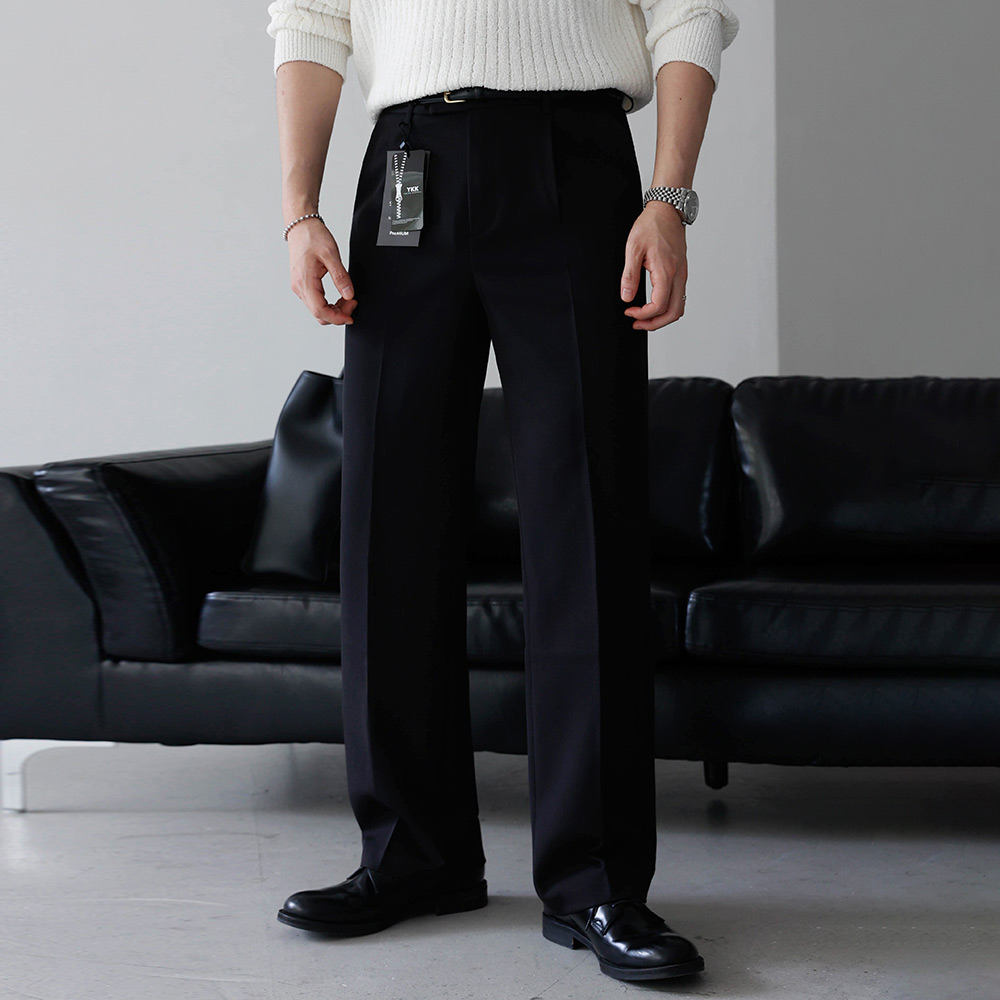 베이직바이블 남자 빅사이즈 와이드슬랙스 프리미엄 스판 핀턱 사계절 링클프리 편안한 바지 팬츠 29,900원