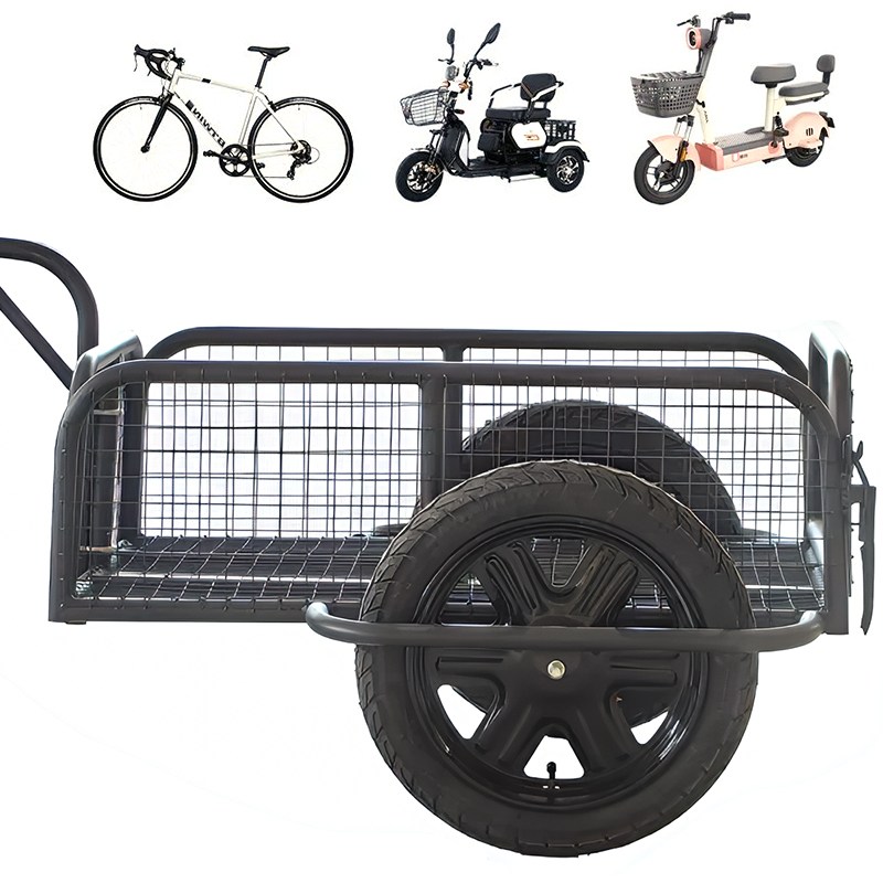 휴대용 트레일러 자전거트레일러 카고트레일러 자전거 오토바이 트레일러 웨건 카트 짐수레, 블랙, 1개 167,000원