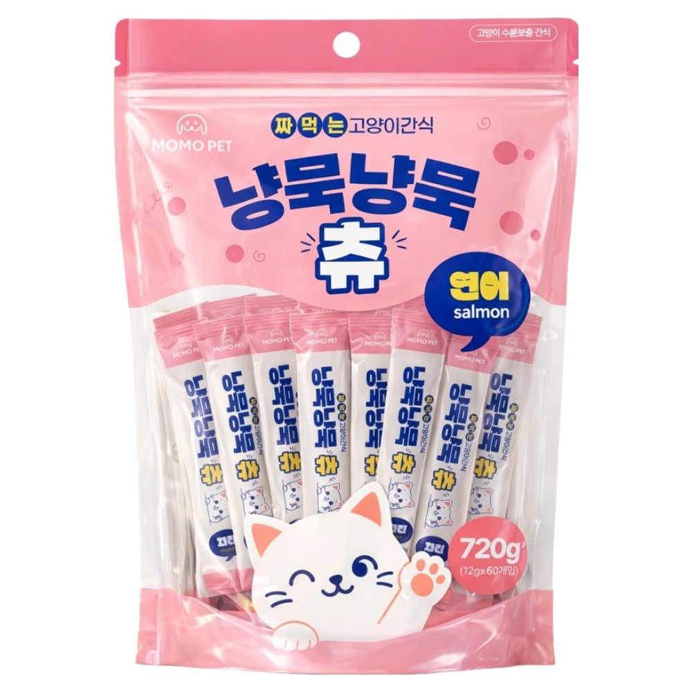 MOMOPET 냥묵냥묵 고양이 대용량 짜먹는 간식 60p, 1개, 720g, 연어 7,980원