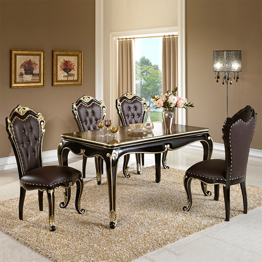 유캐슬 벤티 엔틱 원목 4인용 식탁세트 1500 (테이블+의자4) 1,820,000원