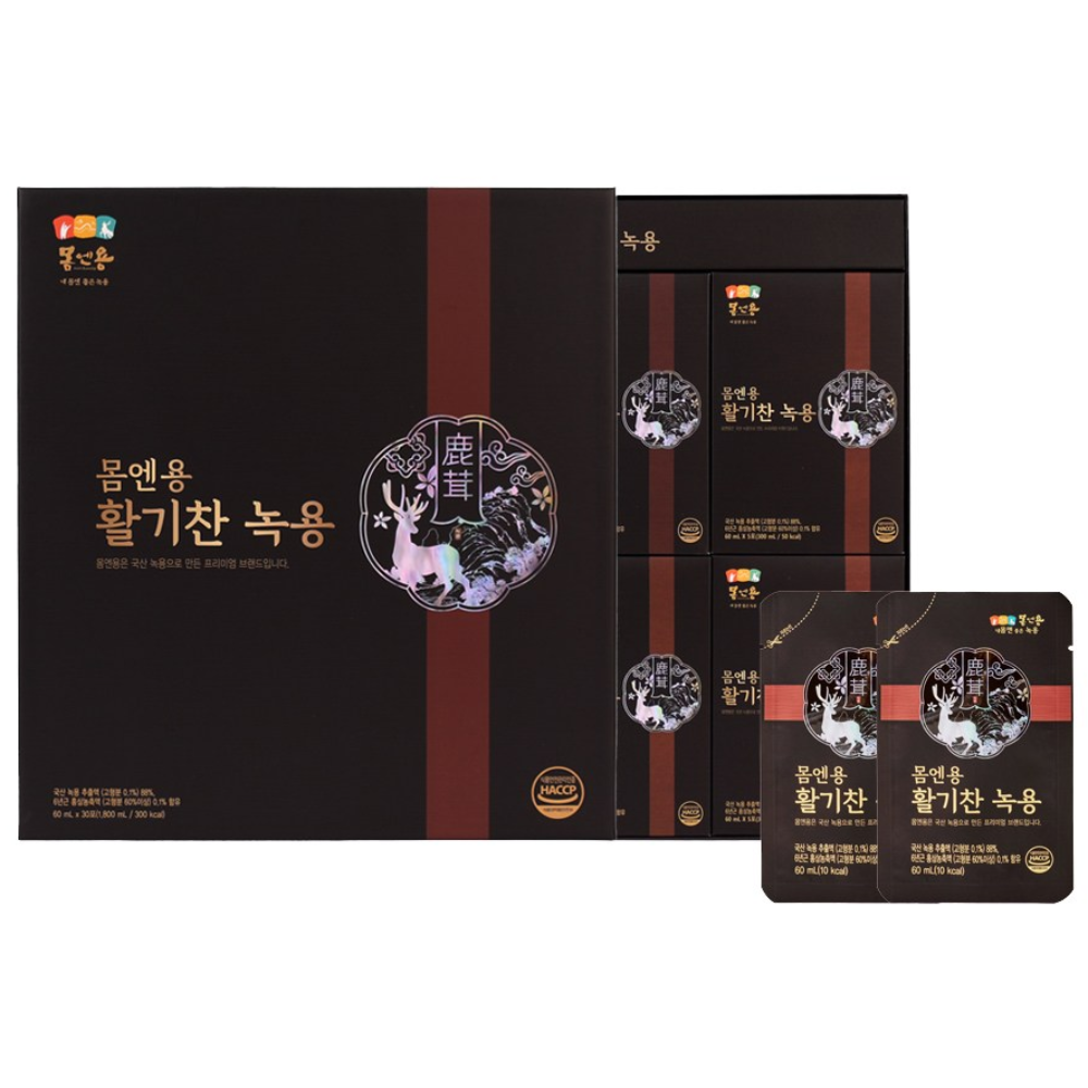 [몸엔용] 진한 가성비 100%국내산원료 활기찬녹용 60ml x 30포, 60ml, 30개 99,000원