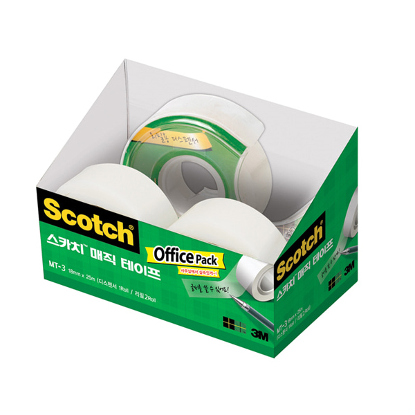 3M 스카치매직테이프MT-3 18X25mm 매직테이프 테이프리필, 1개 9,100원