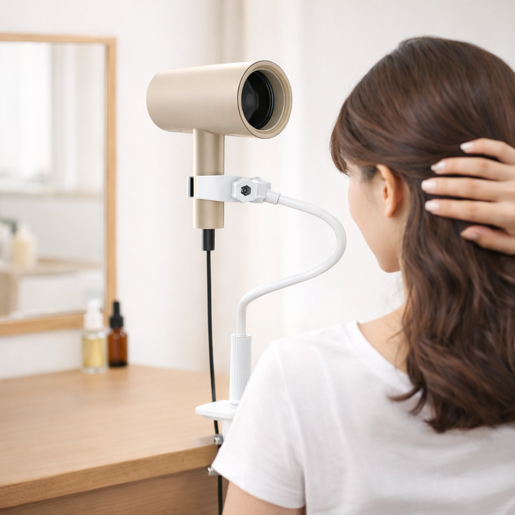 익스오더 무타공 각도 조절 헤어드라이기 거치대, 화이트, 1개 16,900원