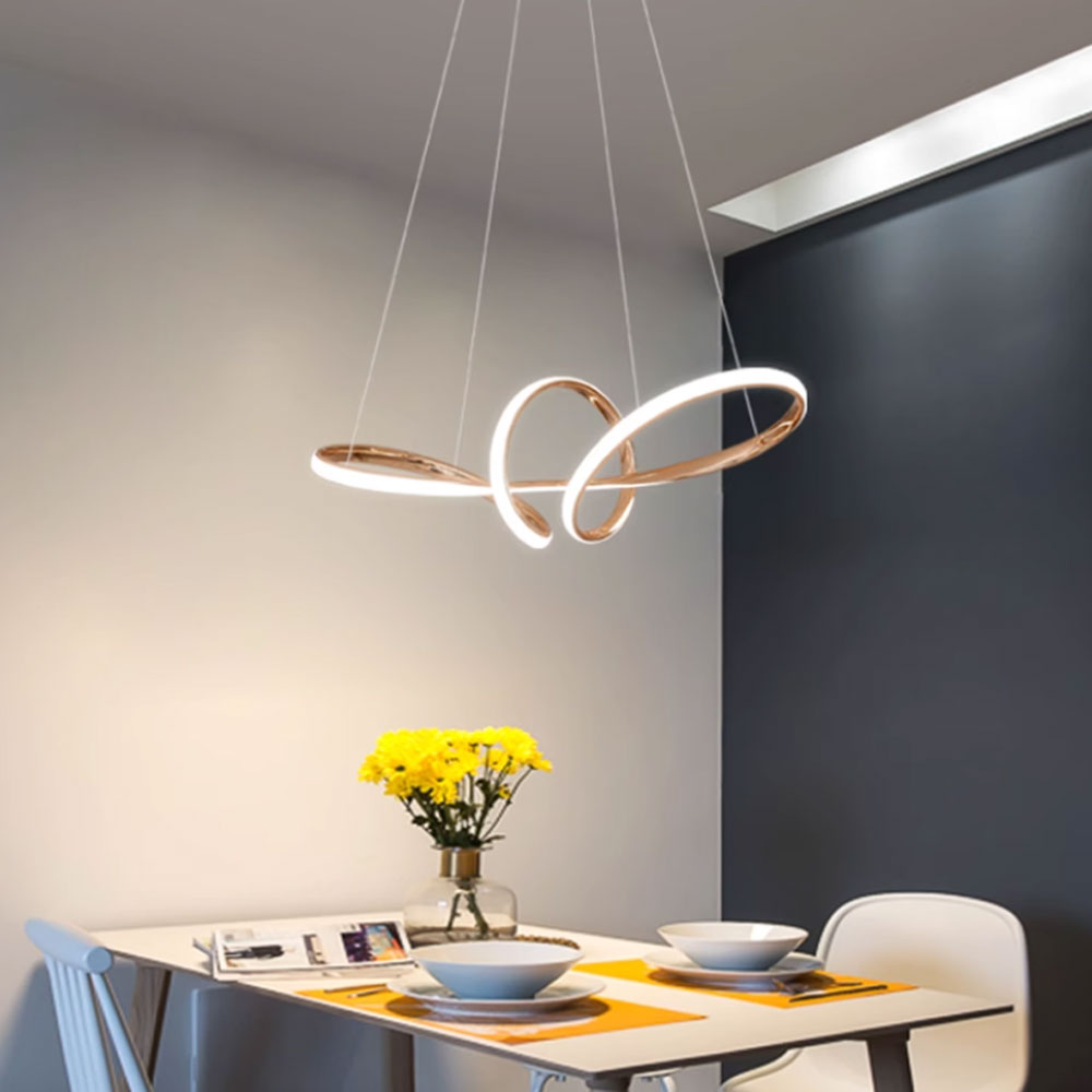 LED 루프 펜던트 식탁등 리본 뫼비우스 인테리어 식탁 조명, 실버(은빛), 현재가 74,000원