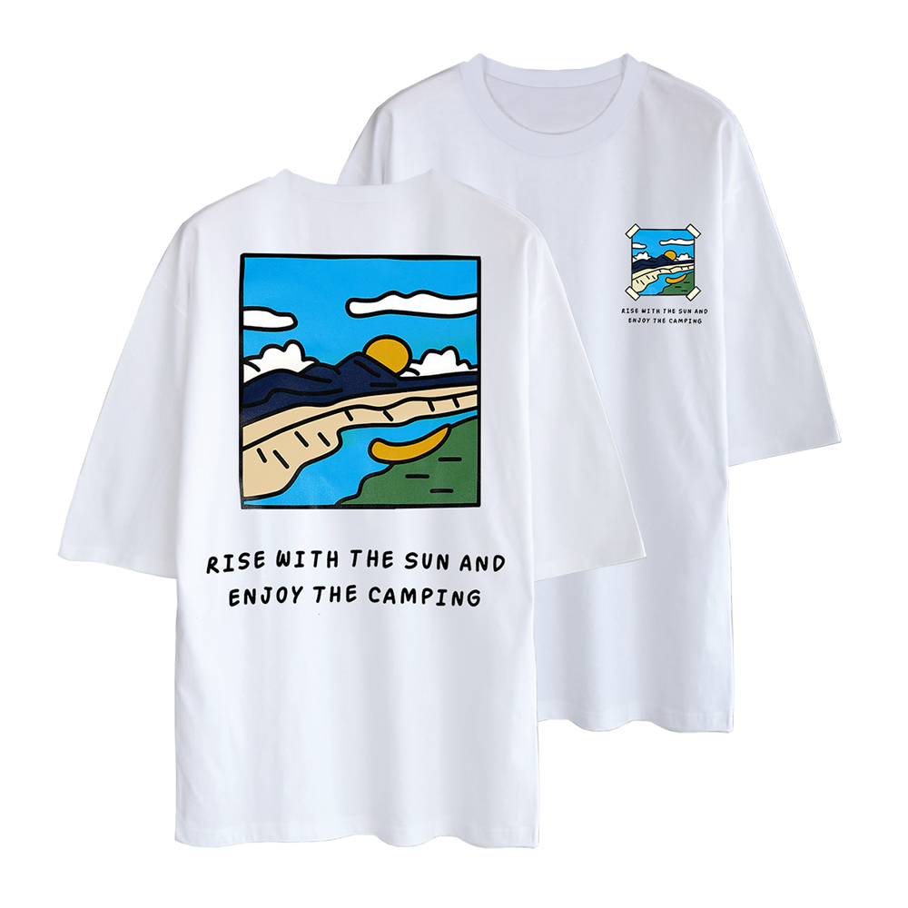 문컬렉션 5부 오버핏 반팔 티셔츠 리버캠핑 남녀공용 반팔티 18,900원