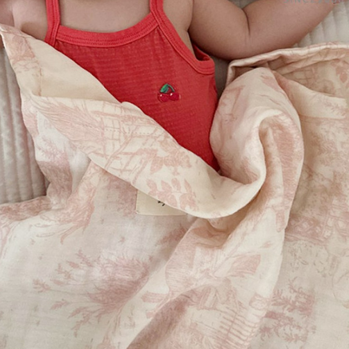 마롤로뜨 거즈 아기 블랭킷 사계절 낮잠 이불 담요 신생아 겉싸개 뜨왈드주이, 핑크_뜨왈드주이 블랭킷 22,000원