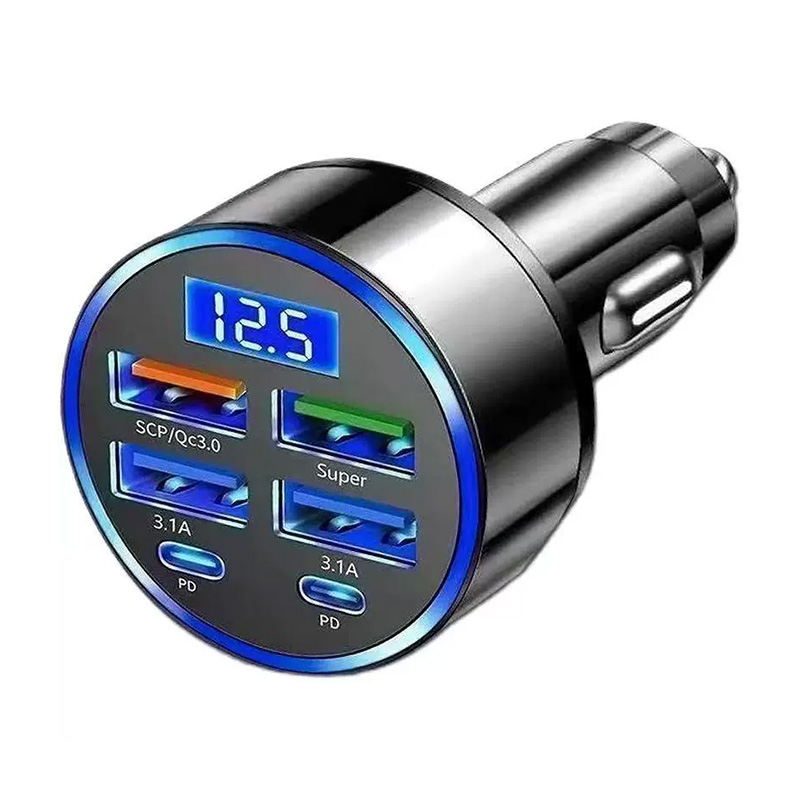 (특가) 차량용 고속 충전기 시거잭 멀티소켓 /지능 4개 Usb+2개 type-c 급속 충전구, 블랙 13,900원