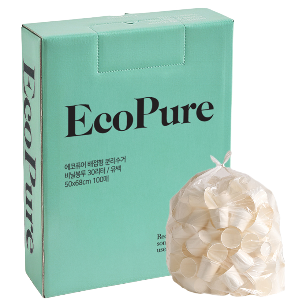 에코퓨어 배접형 분리수거 쓰레기봉투 유백, 1개, 30L 6,600원