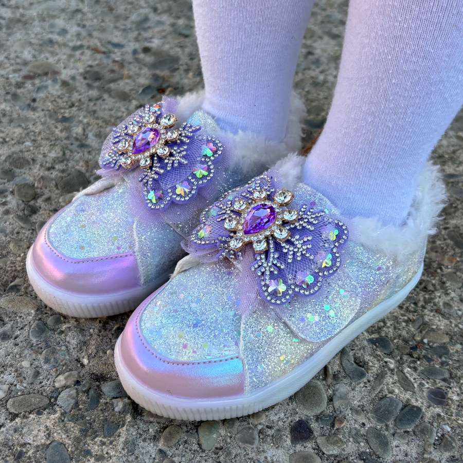 프롬베베 여아용 로엘 글리터 리본 털 LED 겨울 운동화 45,000원