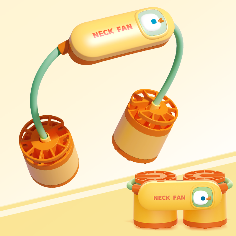 애니버디즈 어린이 넥밴드선풍기 휴대용 넥풍기, 오렌지, 선풍기 16,250원
