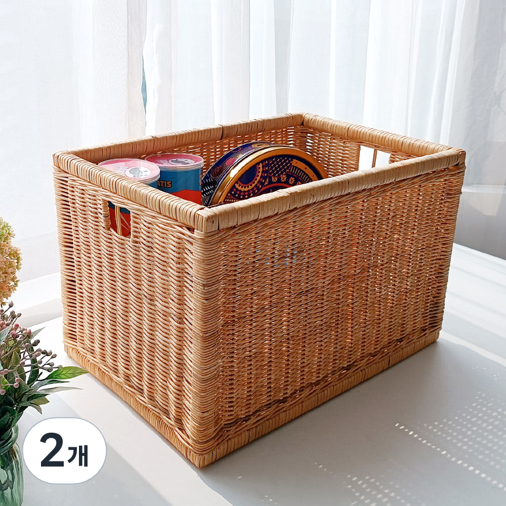 메종인다라탄샵 고급형 등나무 직사각 라탄바구니 J087N 37,630원