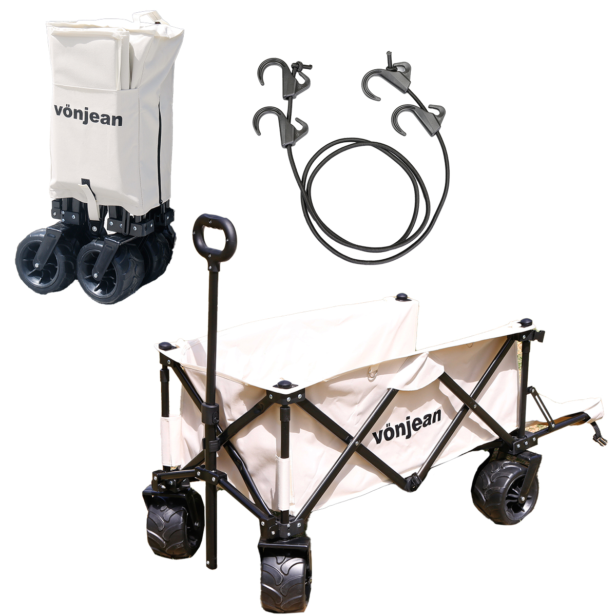 본젠 아웃도어 접이식 캠핑 웨건 뒷문 개방형 + 보관가방 세트 CW-W859, 아이보리(CW-W859V), 1세트 163,700원